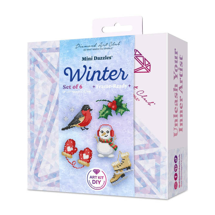 Diamond Art Club - Mini Dazzles™ - Winter: Square With 16 Colors Including 1 AB and 15 Fairy Dust Diamonds / 3,791 / 4" x 6" (10.2cm x 15.2cm) - Pisgah Needleworks