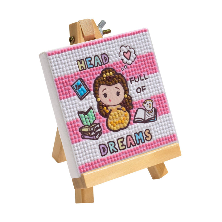Diamond Art Club - Mini Easels - Head Full of Dreams: Round with 8 Colors / 752 / 3.9" x 3.9" (10cm x 10cm) - Pisgah Needleworks