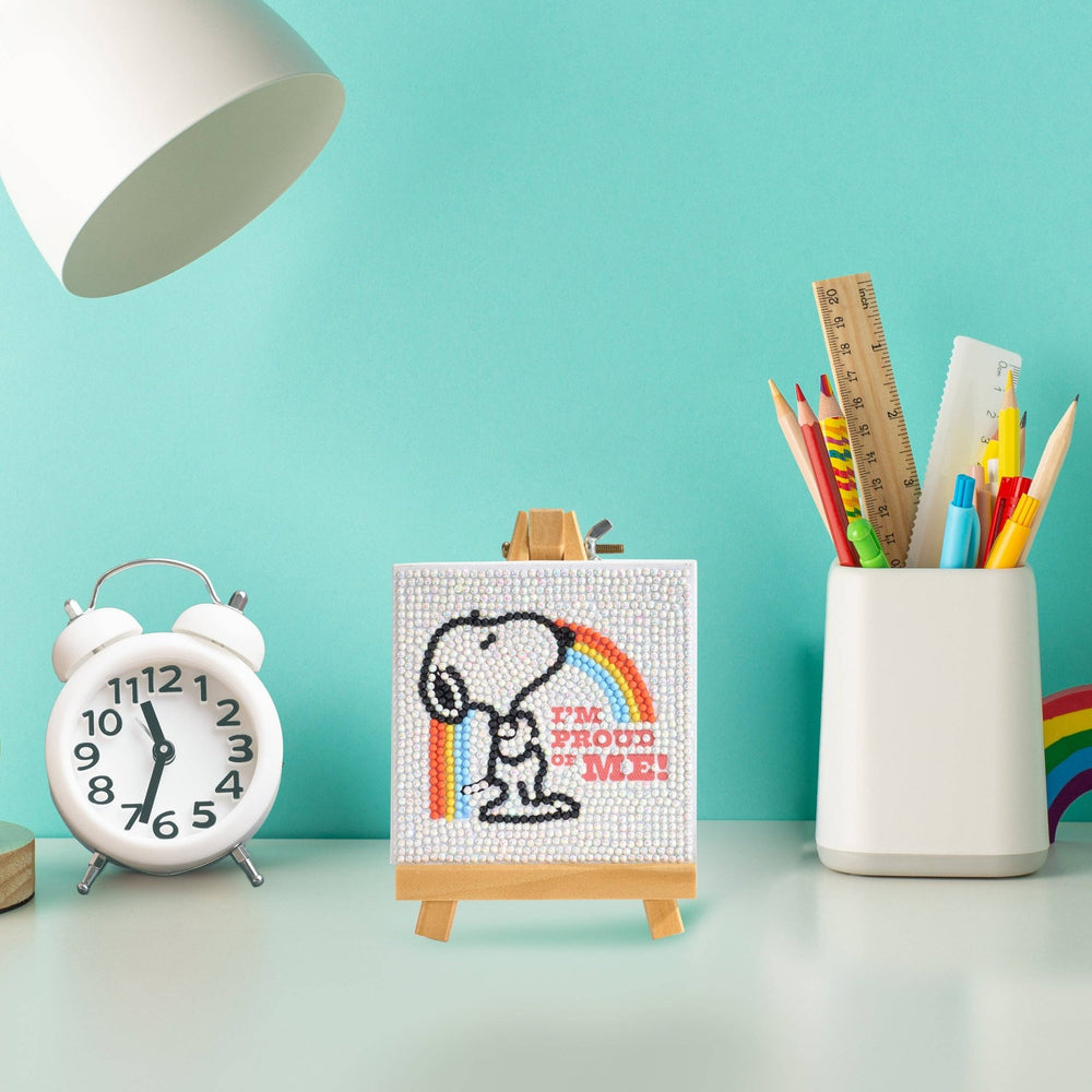 Diamond Art Club Mini Easels™ I'm Proud of Me (Snoopy™) Diamond Painting Kit - Pisgah Needleworks