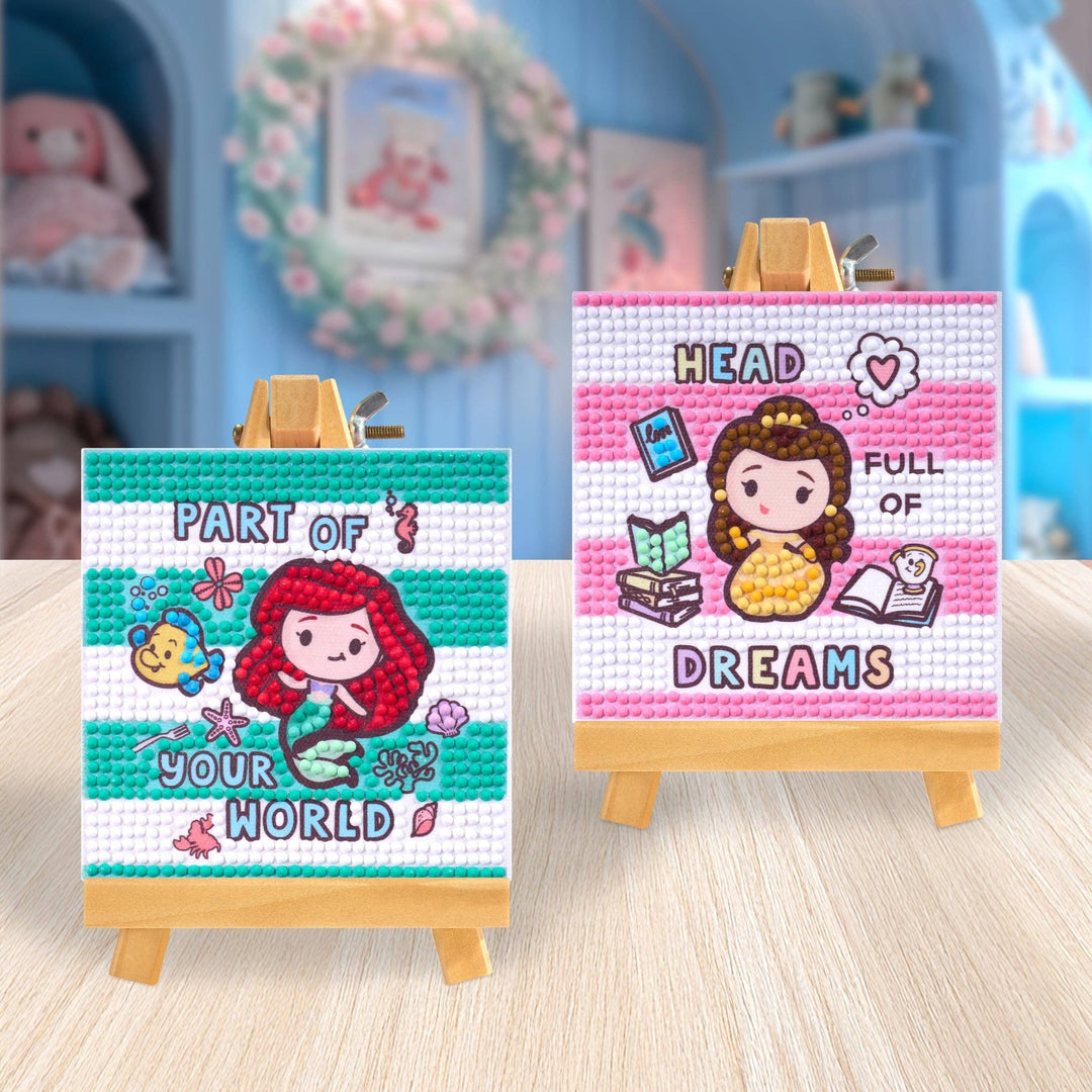 Diamond Art Club - Mini Easels - Part of Your World: Round with 11 Colors / 751 / 3.9" x 3.9" (10cm x 10cm) - Pisgah Needleworks