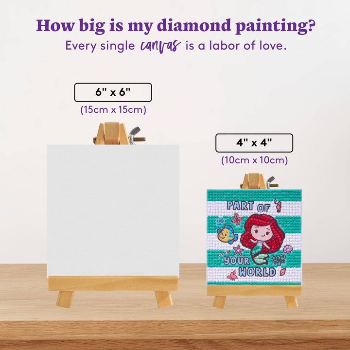 Diamond Art Club - Mini Easels - Part of Your World: Round with 11 Colors / 751 / 3.9" x 3.9" (10cm x 10cm) - Pisgah Needleworks