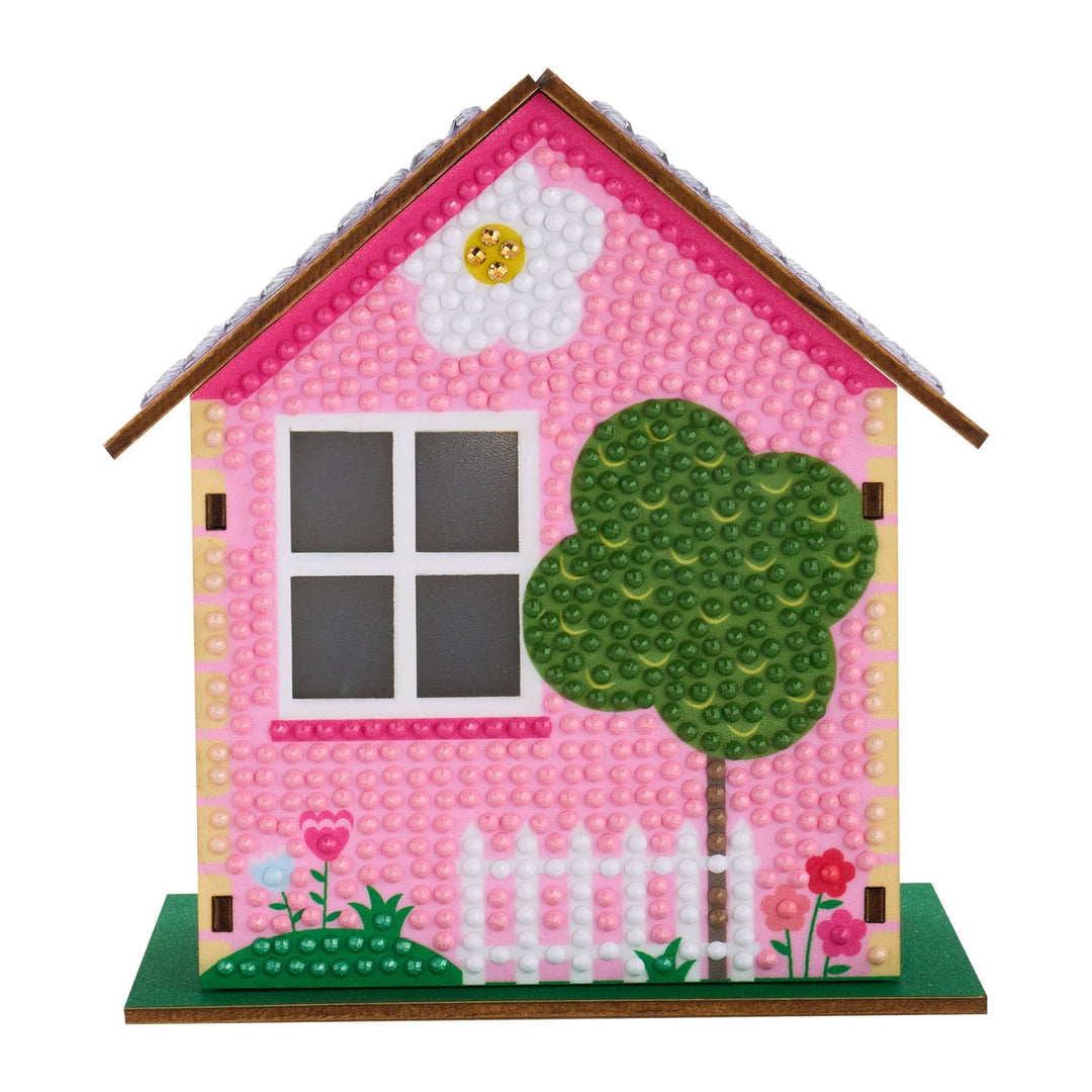 Diamond Art Club - Minnie Mouse - Gem House: Round with 17 Colors including 1 Electro Diamond and 4 Fairy Dust Diamonds / 2,075 / 5.5" x 4.1" x 3.1" (14 x 10.5 x 8cm) - Pisgah Needleworks