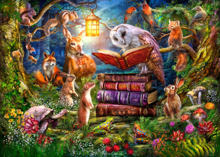 Diamond Art Club Night Time Story Woodland Animals Square Diamond Painting Kit - Pisgah Needleworks