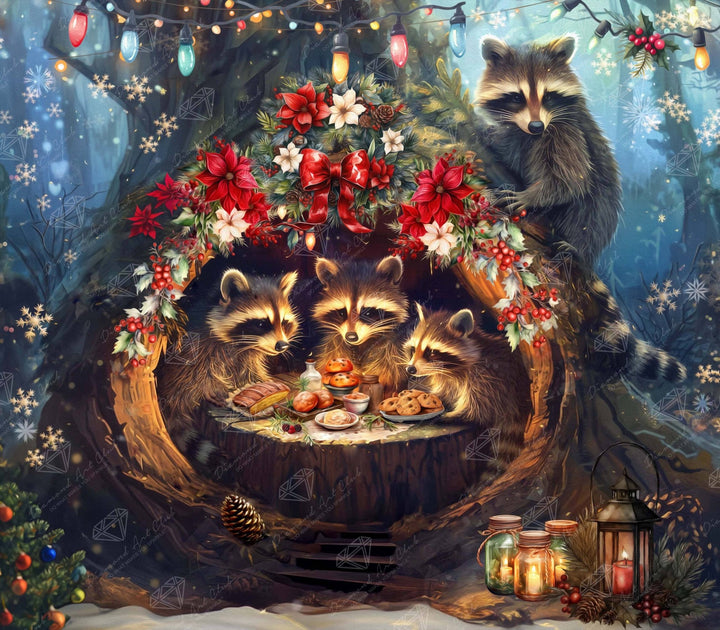 Diamond Art Club – Raccoon Christmas - Pisgah Needleworks