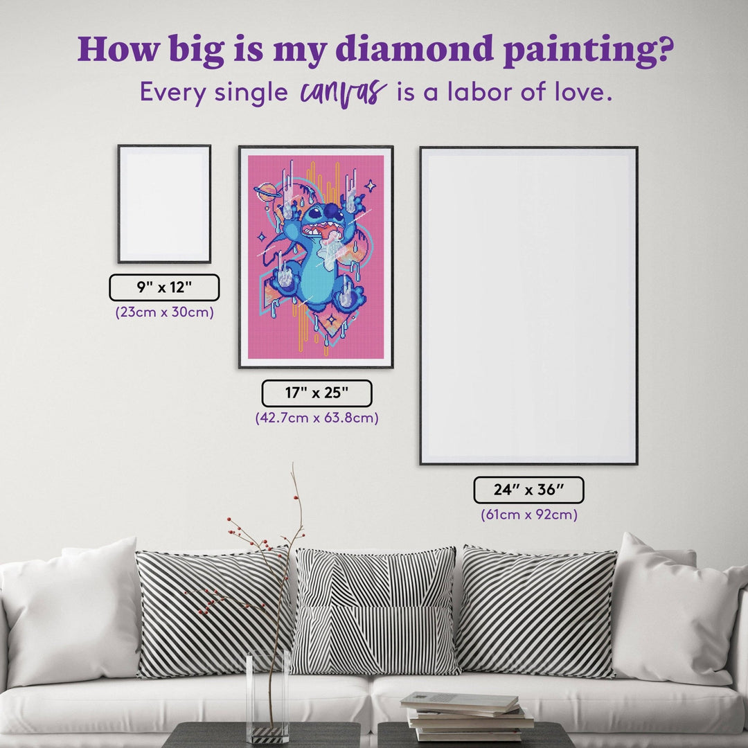 Diamond Art Club – Retro Stitch Licensed Disney Diamond Painting (Round Drill, 17" x 25") - Pisgah Needleworks