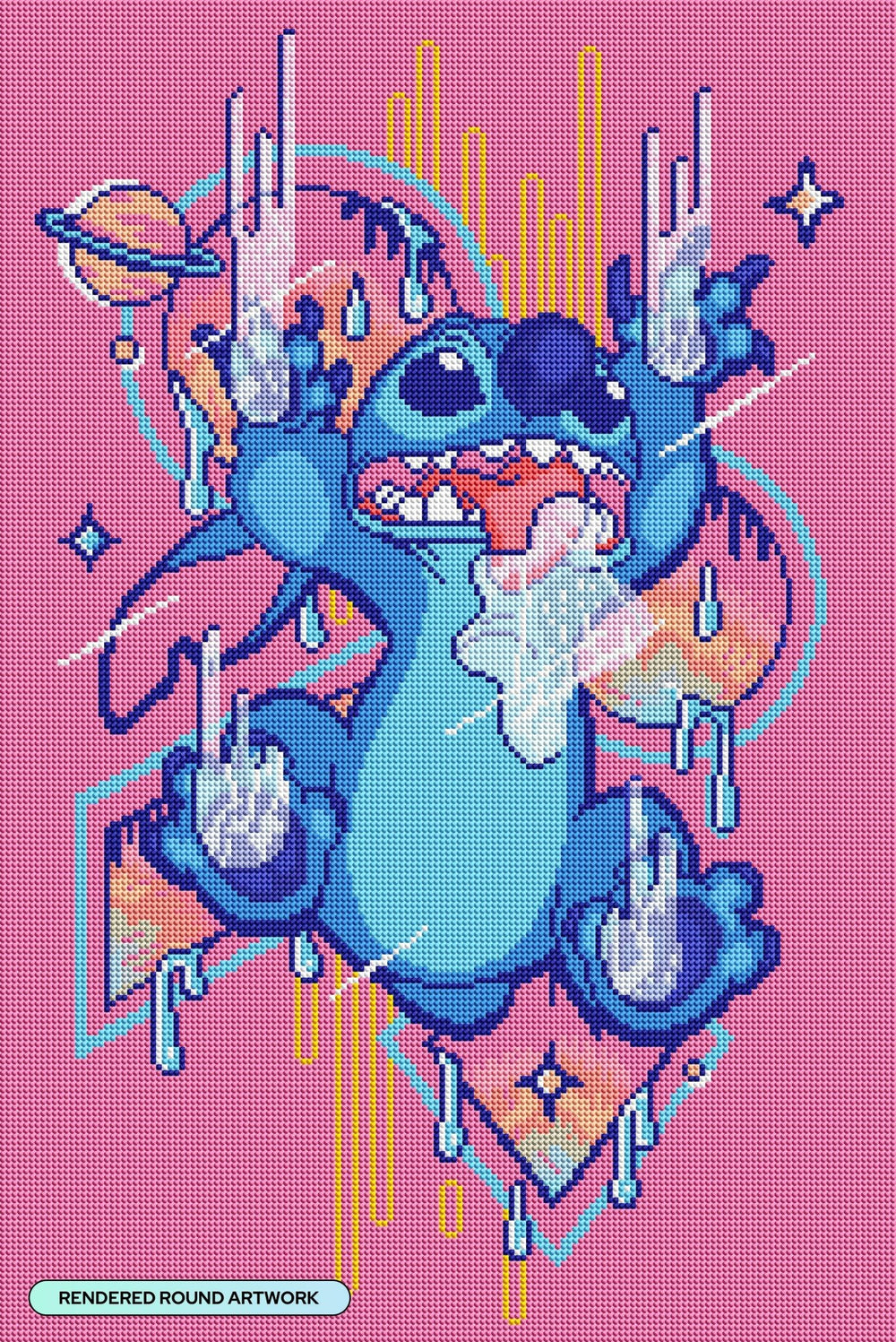 Diamond Art Club – Retro Stitch Licensed Disney Diamond Painting (Round Drill, 17" x 25") - Pisgah Needleworks