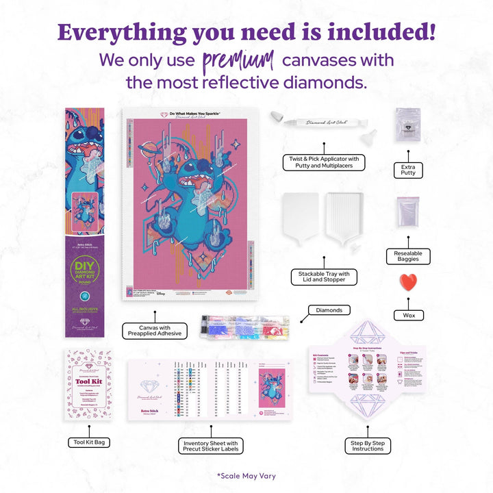 Diamond Art Club – Retro Stitch Licensed Disney Diamond Painting (Round Drill, 17" x 25") - Pisgah Needleworks