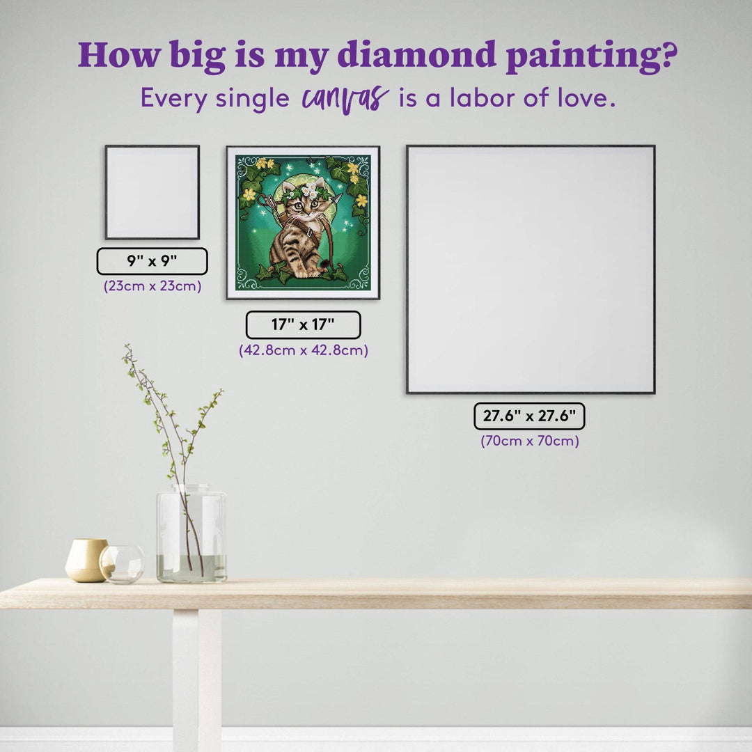Diamond Art Club Sagittarius Zodiac Kitten Square Diamond Painting Kit - Pisgah Needleworks
