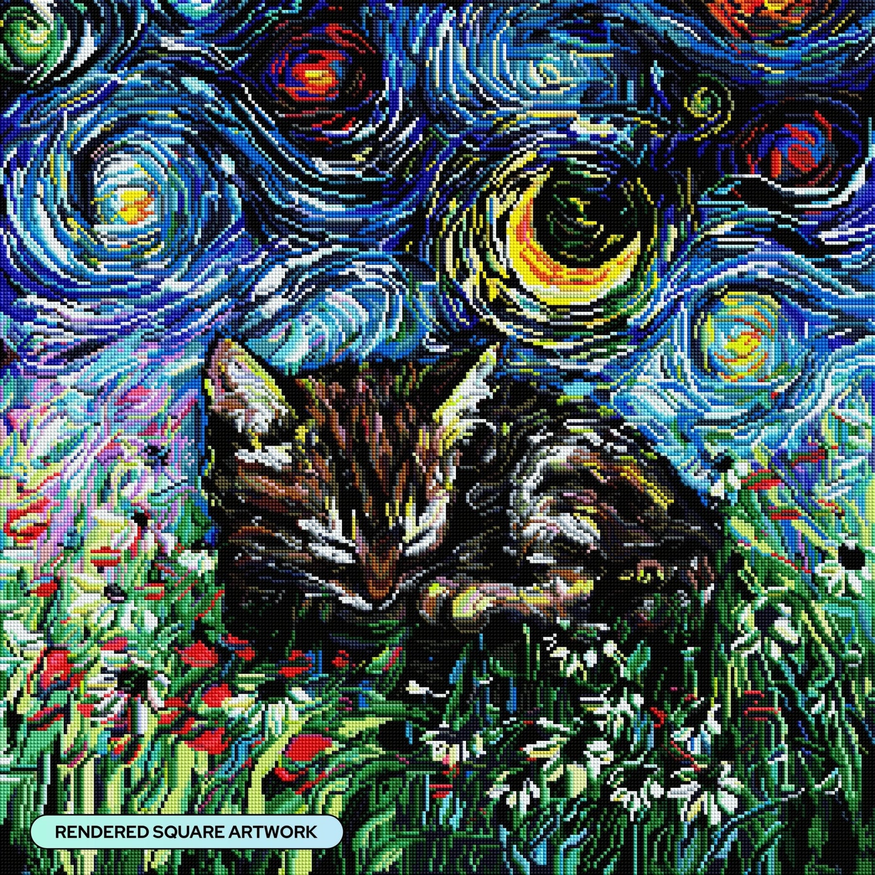 Sleepy Tabby Kitten Night Diamond Art Kit | DAC – Pisgah Needleworks