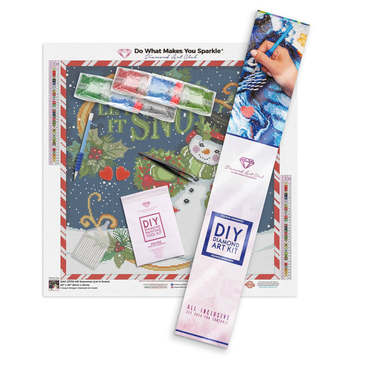 Diamond Art Club – Snowman (Let it Snow!) Christmas Diamond Painting (Square Drill, 20" x 20") - Pisgah Needleworks