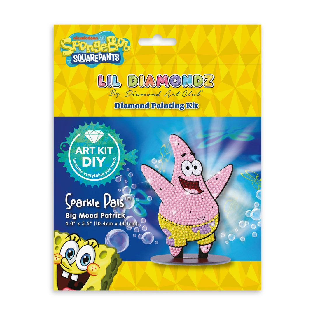 Diamond Art Club - Sparkle Pals™ - Big Mood Patrick: Round with 6 Colors Including 2 ABs and 1 Fairy Dust Diamond / 565 / 4.0" x 5.5" (10.4cm x 14.1cm) - Pisgah Needleworks