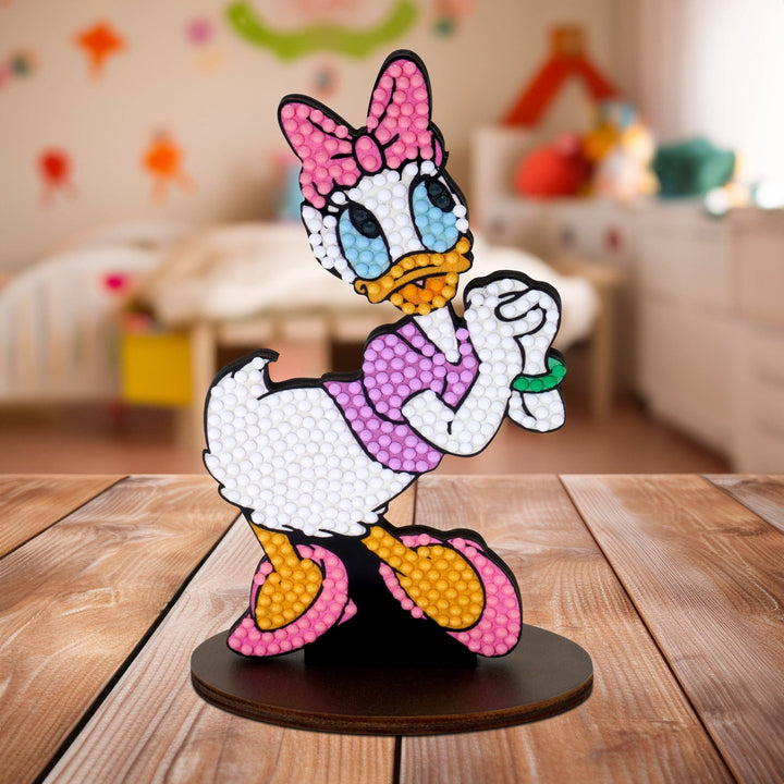 Diamond Art Club - Sparkle Pals™ - Daisy Duck™: Round with 8 Colors including 2 ABs / 493 / 5.6" x 3.1" (14.3cm x 7.8 cm) - Pisgah Needleworks
