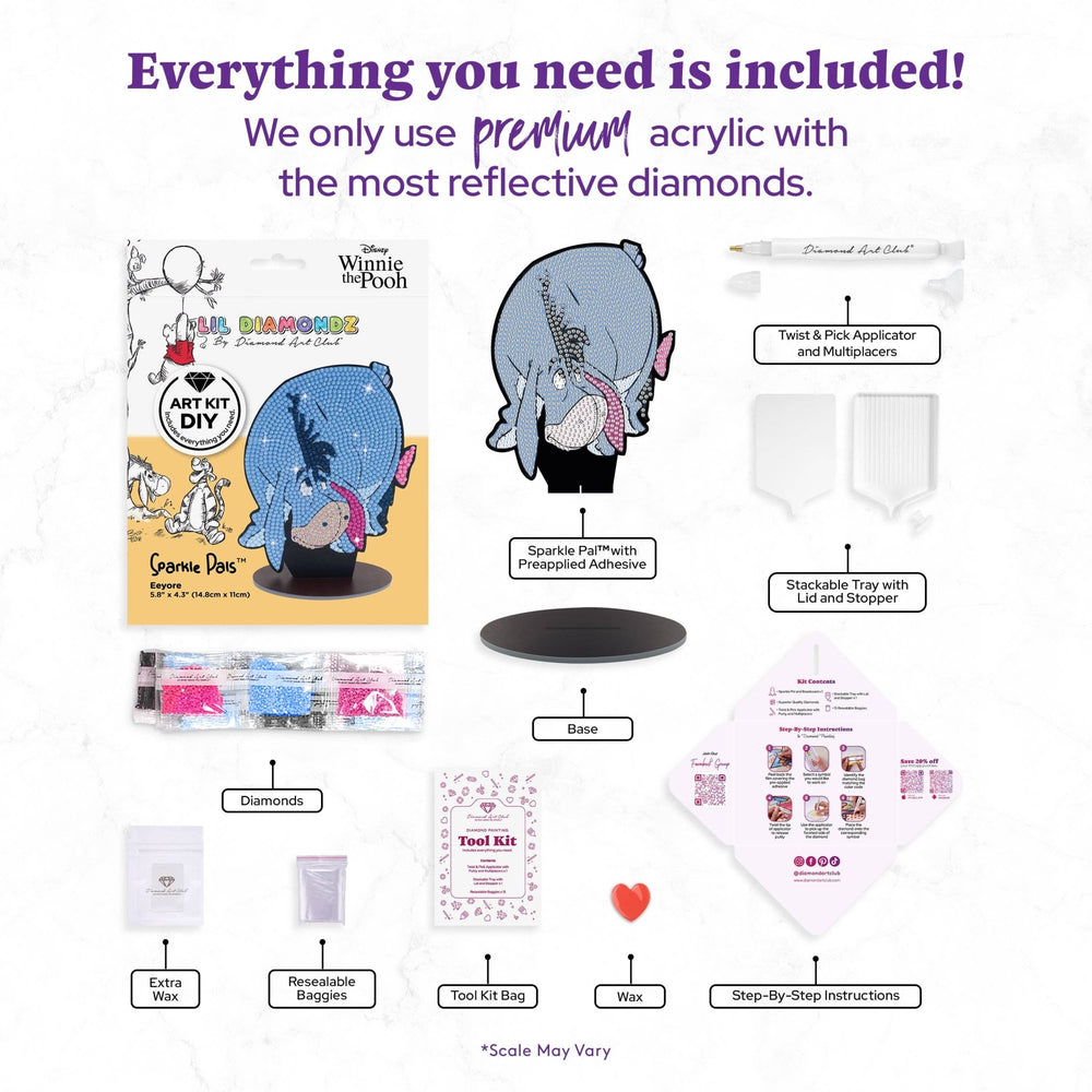 Diamond Art Club Sparkle Pals™ Eeyore™ Diamond Painting Kit - Pisgah Needleworks