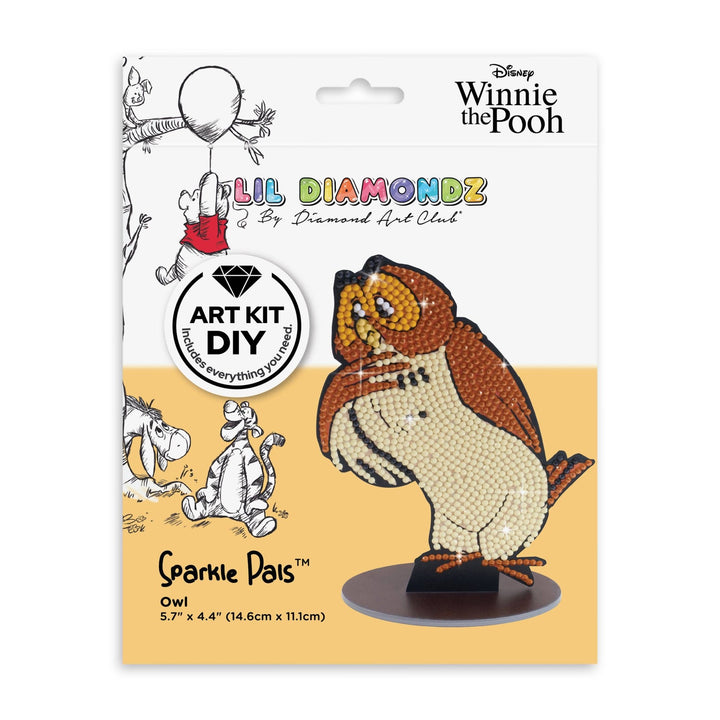 Diamond Art Club - Sparkle Pals™ - Owl: Round with 6 Colors including 2 Fairy Dust Diamonds / 936 / 5.7" x 4.4" (14.5cm x 11.3cm) - Pisgah Needleworks