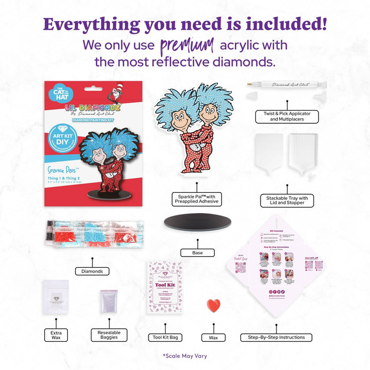 Diamond Art Club Sparkle Pals™ Thing 1 & Thing 2 Diamond Painting Kit - Pisgah Needleworks
