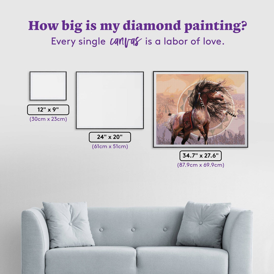 Diamond Art Club Spirit Warrior Square Diamond Painting Kit - Pisgah Needleworks