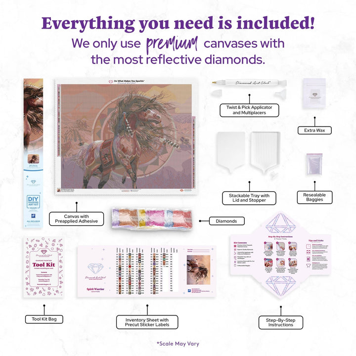 Diamond Art Club Spirit Warrior Square Diamond Painting Kit - Pisgah Needleworks