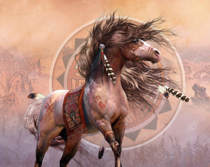 Diamond Art Club Spirit Warrior Square Diamond Painting Kit - Pisgah Needleworks