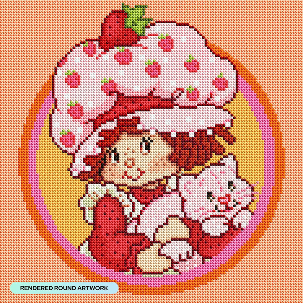 Diamond Art Club® Strawberry Shortcake: Berry Best Buddies Diamond Painting Kit – 13" x 13" - Pisgah Needleworks