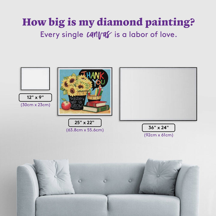 Diamond Art Club – Teachers Help Us Grow Diamond Painting (Round Drill, 25" x 22") - Pisgah Needleworks