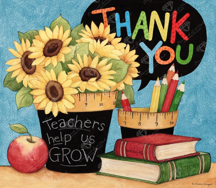 Diamond Art Club – Teachers Help Us Grow Diamond Painting (Round Drill, 25" x 22") - Pisgah Needleworks