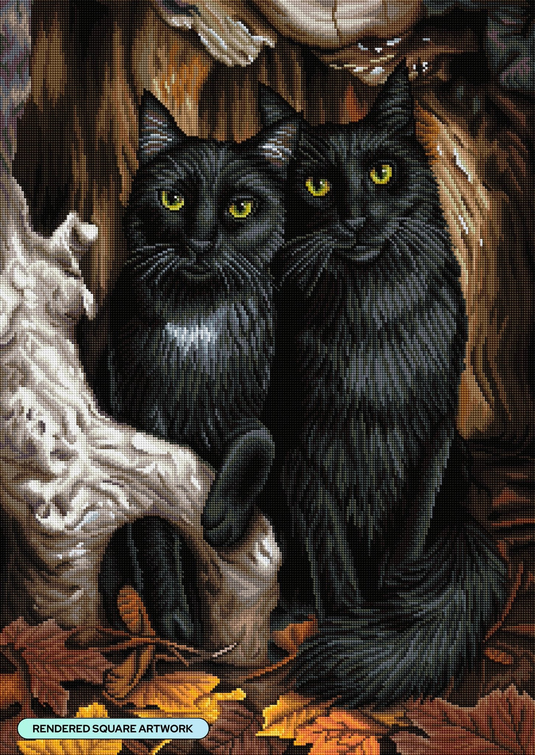 Diamond Art Club - The Familiars: Square with 44 Colors including 2 ABs and 3 Fairy Dust Diamonds / 70,784 / 22" x 31" (55.8cm x 78.7cm) - Pisgah Needleworks