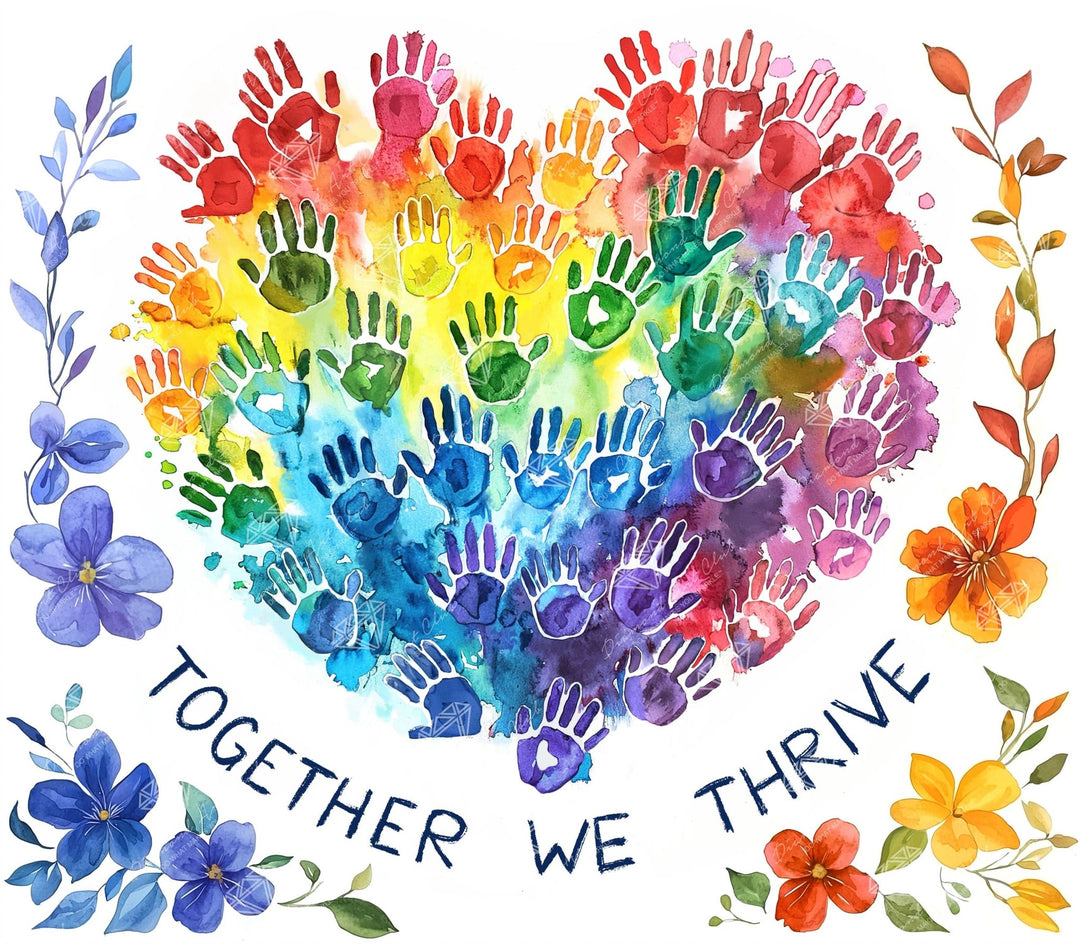 Diamond Art Club - Together We Thrive: Square with 80 Colors including 2 ABs and 1 Electro Diamond and 3 Fairy Dust Diamonds / 57,344 / 25" x 22" (63.7cm x 55.8cm) - Pisgah Needleworks
