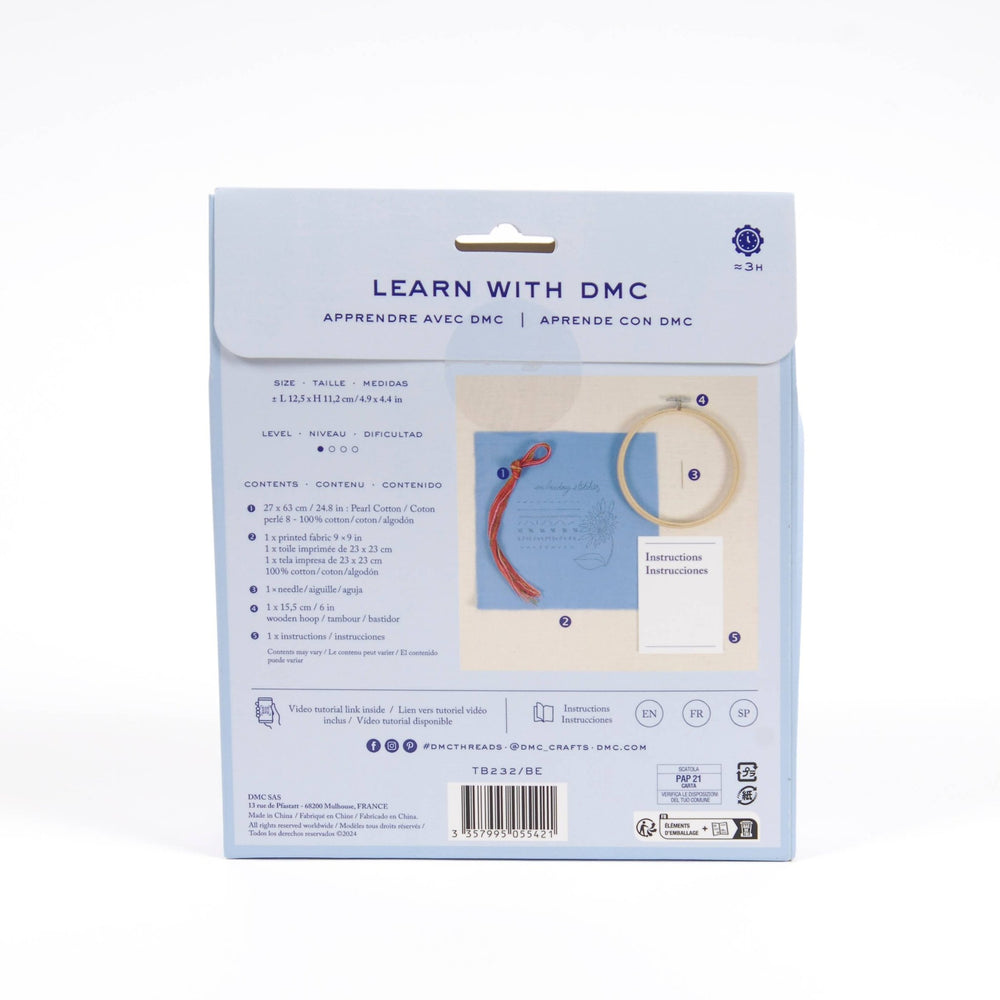 DMC Beginner Embroidery Learning Kit – Includes Video Tutorial & Classic Stitches - Pisgah Needleworks