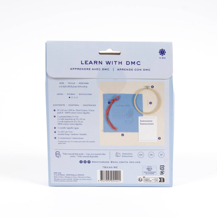 DMC Beginner Embroidery Learning Kit – Includes Video Tutorial & Classic Stitches - Pisgah Needleworks