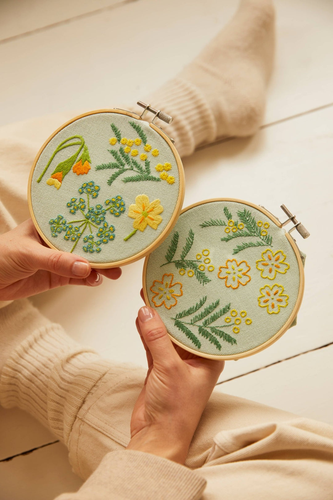 DMC Quiet Garden Embroidery Kit – Tranquil Floral Design for Beginners - Pisgah Needleworks