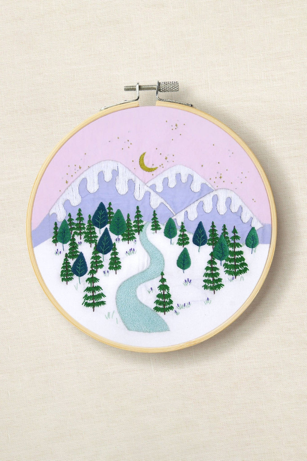 DMC Winter Landscape Designer Embroidery Kit by Georgie K. Emery – Appliqué & Stitch for Intermediate Crafters - Pisgah Needleworks