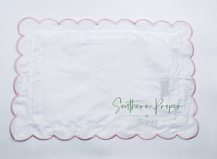 Southern Proper Blanks - Pillowcase - Scalloped edge: Light Blue / 12”x 20” - Pisgah Needleworks