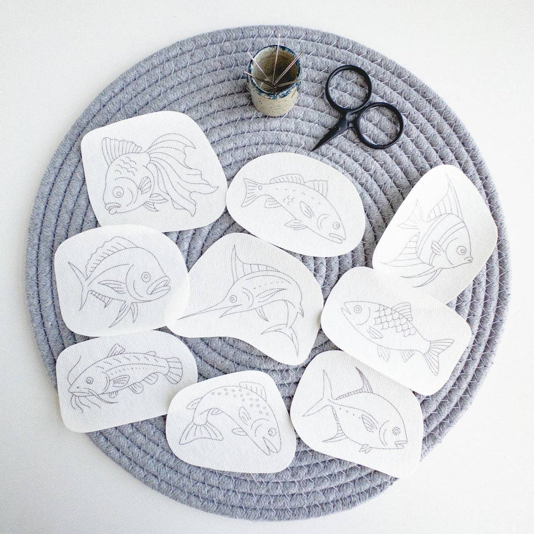 Olmsted Needlework Co. - Fish Embroidery Stick and Stitch Patterns - Pisgah Needleworks