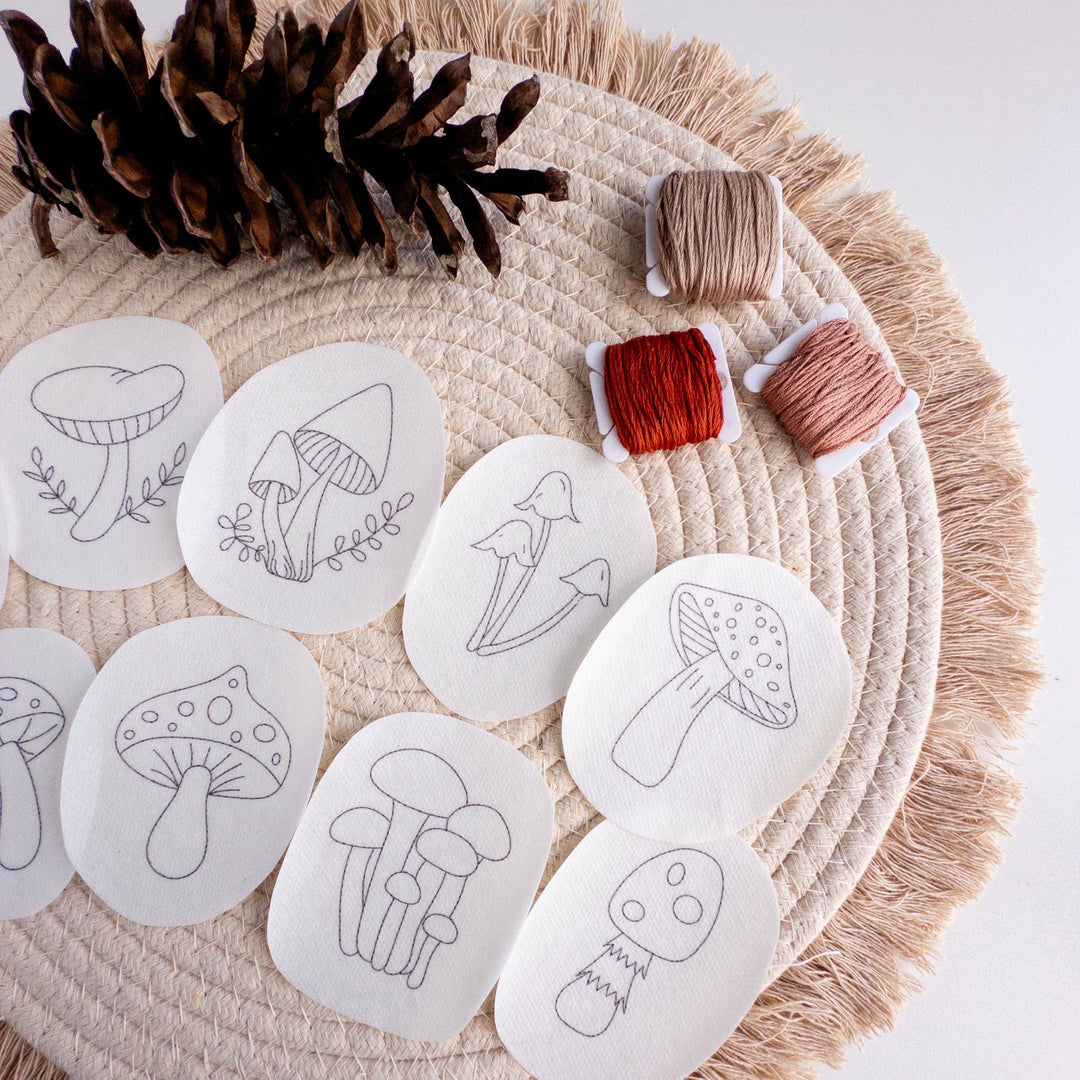 Olmsted Needlework Co. - Stick and Stitch Mushroom Embroidery Patterns - Pisgah Needleworks