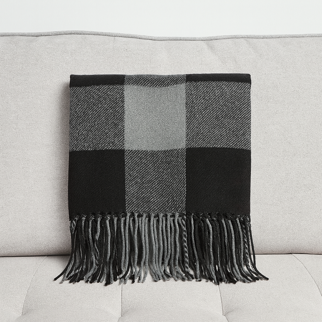 Fennco Styles - Classic Buffalo Plaid Decorative Throw Blanket: Red - Pisgah Needleworks