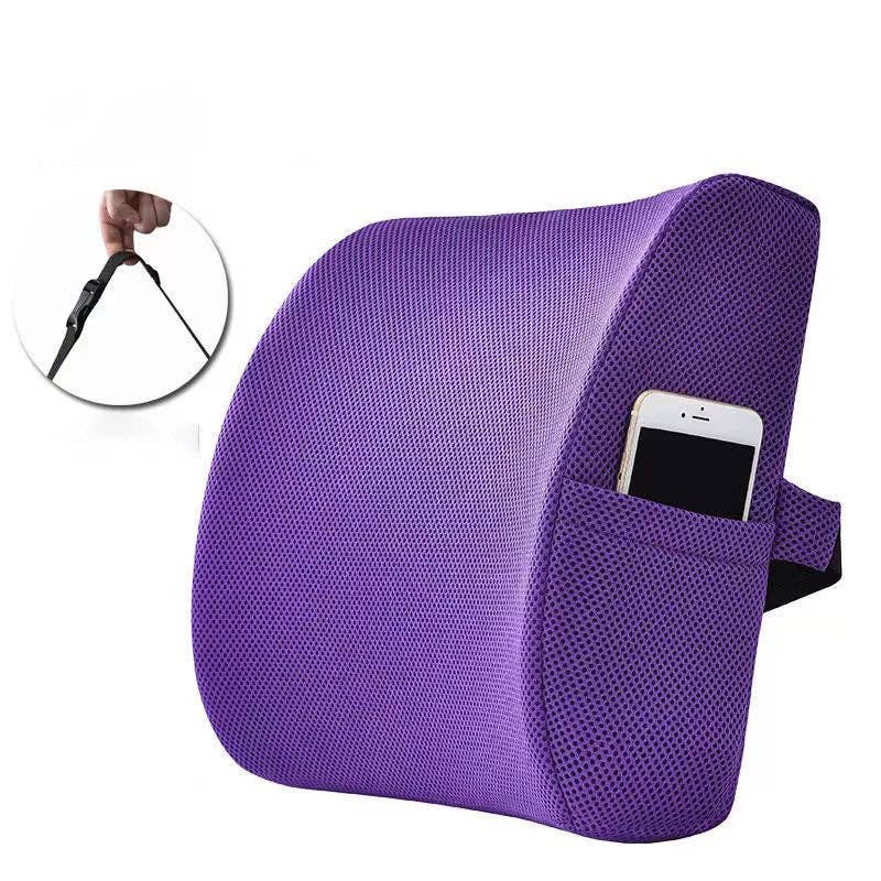 Crafteaze by Valari Lumbar Support Cushion with Pocket | Purple