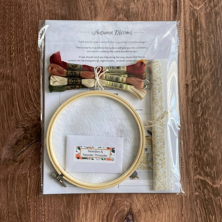 Eight22Crafts - Autumn Blooms Embroidery Kit - Pisgah Needleworks