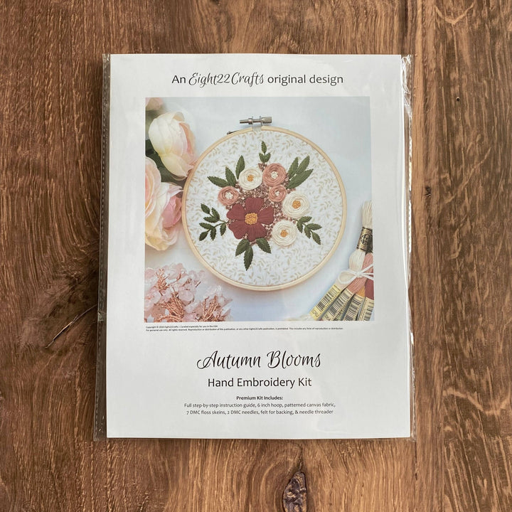 Eight22Crafts - Autumn Blooms Embroidery Kit - Pisgah Needleworks