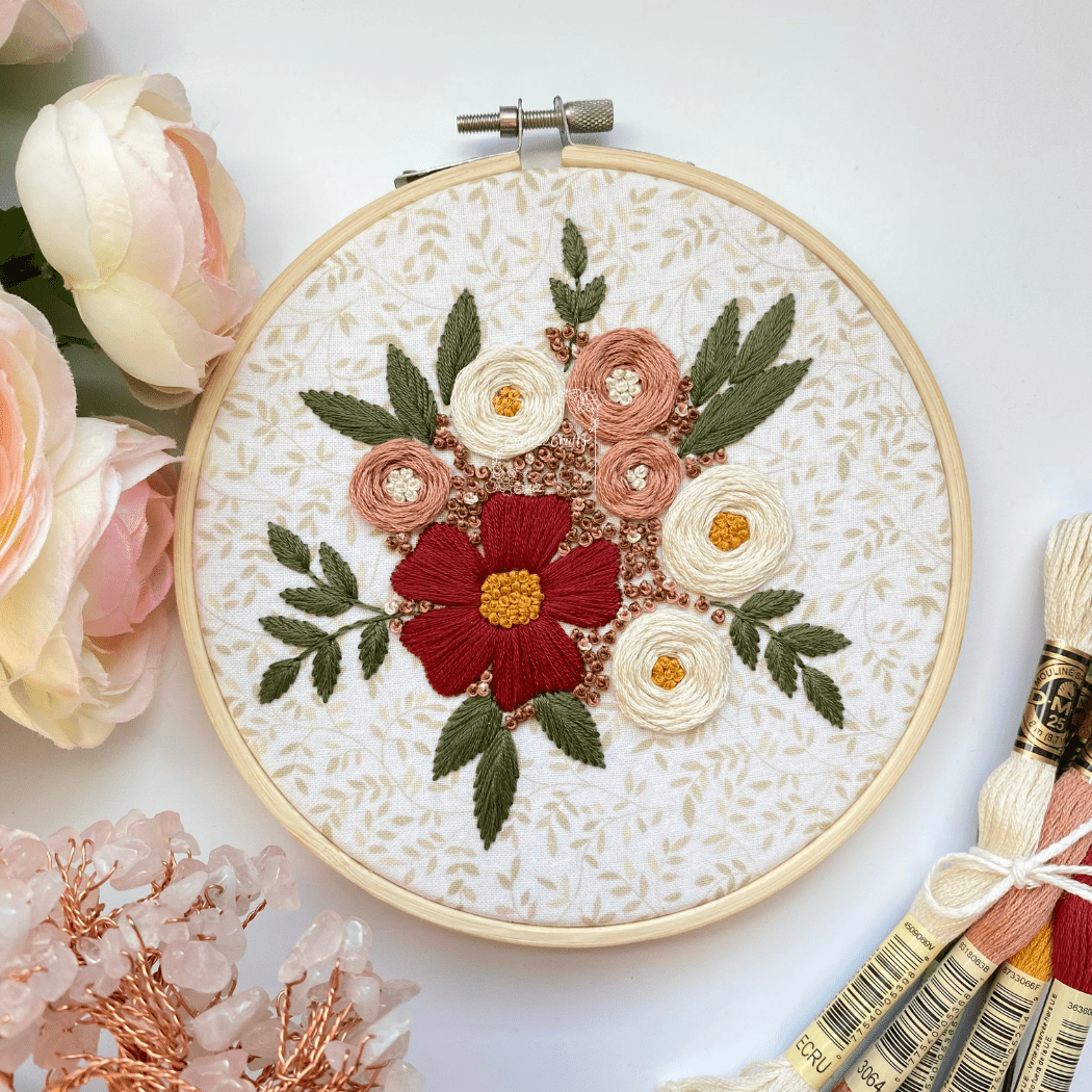 Eight22Crafts - Autumn Blooms Embroidery Kit - Pisgah Needleworks