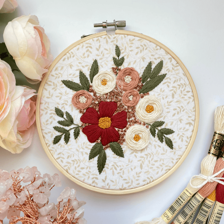 Eight22Crafts - Autumn Blooms Embroidery Kit - Pisgah Needleworks