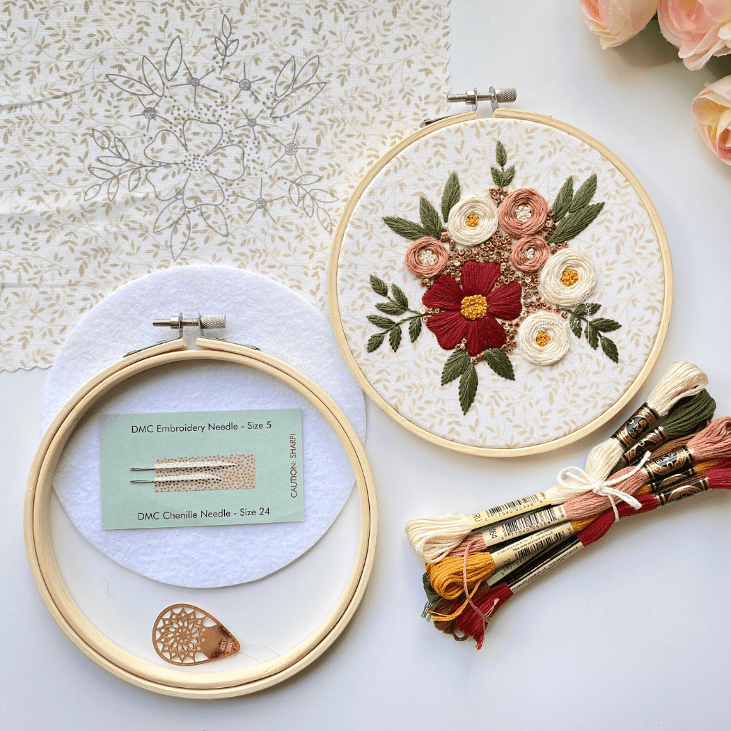Eight22Crafts - Autumn Blooms Embroidery Kit - Pisgah Needleworks