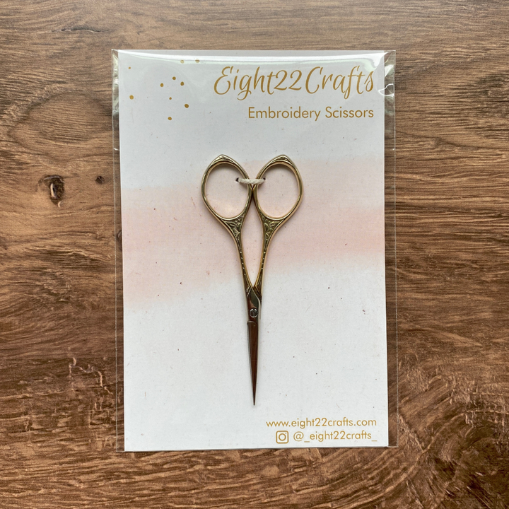 Eight22Crafts - Elegant Gold Embroidery Scissors, Small Modern Scissors - Pisgah Needleworks