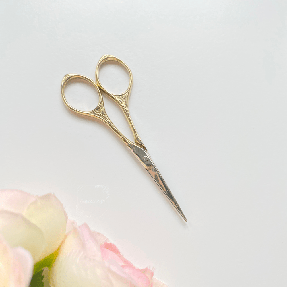 Eight22Crafts - Elegant Gold Embroidery Scissors, Small Modern Scissors - Pisgah Needleworks