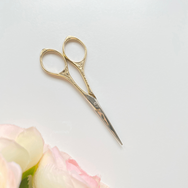 Eight22Crafts - Elegant Gold Embroidery Scissors, Small Modern Scissors - Pisgah Needleworks
