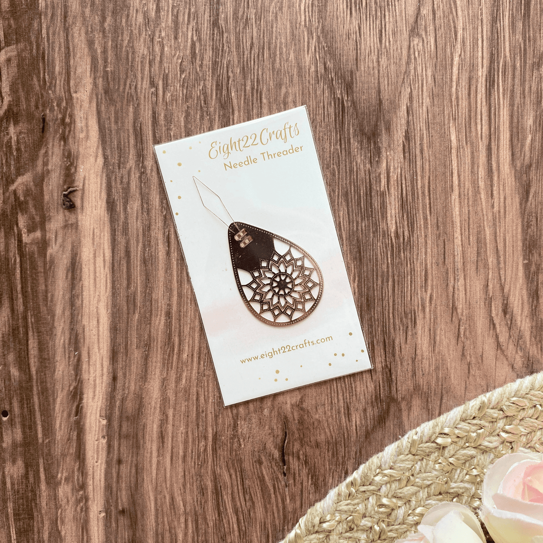 Eight22Crafts - Rose Gold Needle Threader for Hand Sewing and Embroidery - Pisgah Needleworks