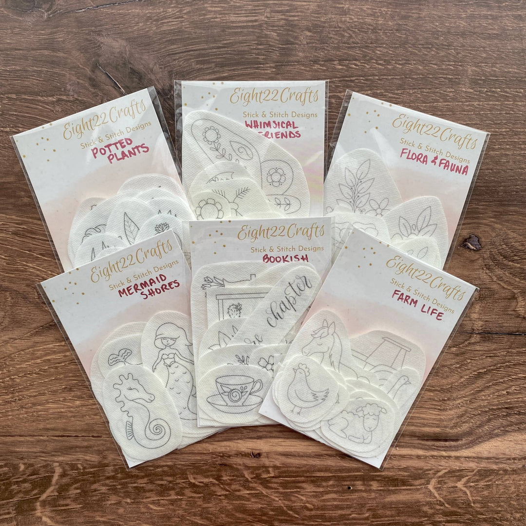 Eight22Crafts – Stick and Stitch Embroidery Designs: Bookish (Large 6"x11") - Pisgah Needleworks