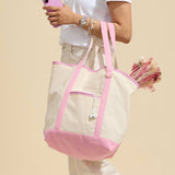 Lilla Haven - Ecofriendly Basic Cotton Canvas Everywhere Carry Tote Bag with Charm Holder: Navy / One size / 5DG78048 - Pisgah Needleworks