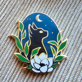 Jessica Long Embroidery – Black Cat Enamel Needle Minder