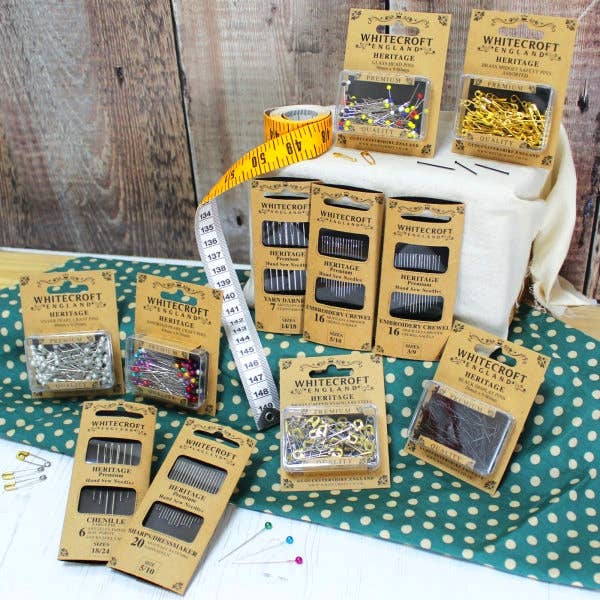 Nurge - Heritage Glass Head Pins 48 x 0.80mm - 10 cards of 50 - Pisgah Needleworks