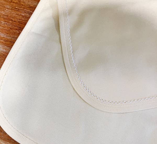 Southern Proper Blanks - Burp Cloth - Picot Trim: Terry Cloth / (New White)White with White trim - Pisgah Needleworks